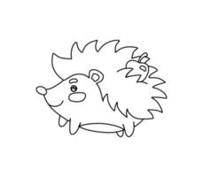 Hedgehog Character Black and White Vector Illustration Coloring Book for Kids