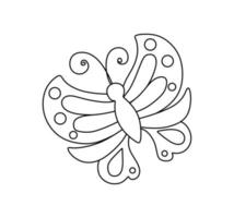 Butterfly Character Black and White Vector Illustration Coloring Book for Kids