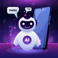 Artificial Intelligent Chat Bot Concept vector