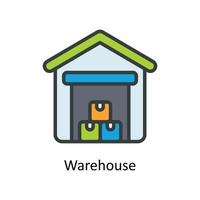 Warehouse Vector Fill outline Icons. Simple stock illustration stock