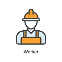 Worker Vector Fill outline Icons. Simple stock illustration stock