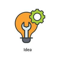 Idea  Vector Fill outline Icons. Simple stock illustration stock