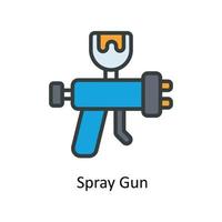 Spray Gun Vector Fill outline Icons. Simple stock illustration stock