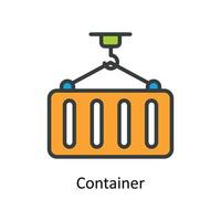 Container Vector Fill outline Icons. Simple stock illustration stock
