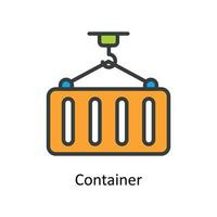 Container Vector Fill outline Icons. Simple stock illustration stock