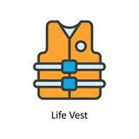 Life Vest Vector Fill outline Icons. Simple stock illustration stock