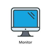 Monitor Vector Fill outline Icons. Simple stock illustration stock