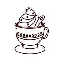 Cute mug icon with cream vector