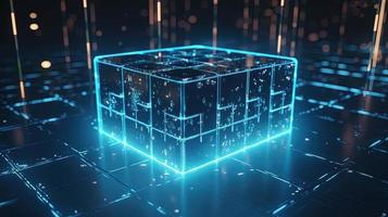 3d rendering of data storage concept. Computer generated abstract background,Digital data storage concept photo