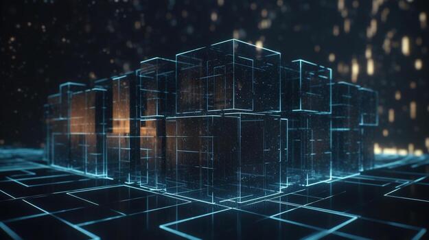 3d rendering of data storage concept. Computer generated abstract background,Digital data storage concept photo