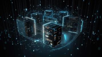 3d rendering of data storage concept. Computer generated abstract background,Digital data storage concept photo