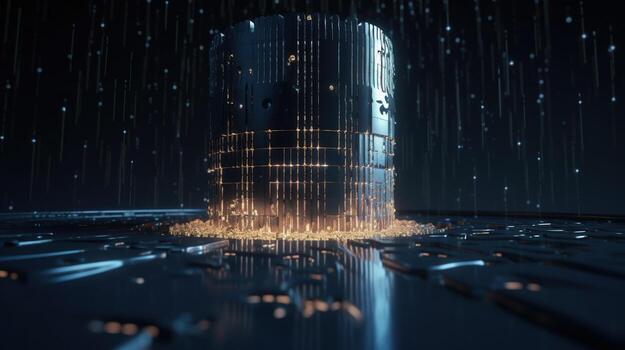 3d rendering of data storage concept. Computer generated abstract background,Digital data storage concept photo