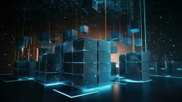 3d rendering of data storage concept. Computer generated abstract background,Digital data storage concept photo