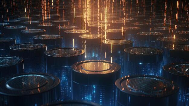 3d rendering of data storage concept. Computer generated abstract background,Digital data storage concept photo