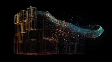 3d rendering of data storage concept. Computer generated abstract background,Digital data storage concept photo