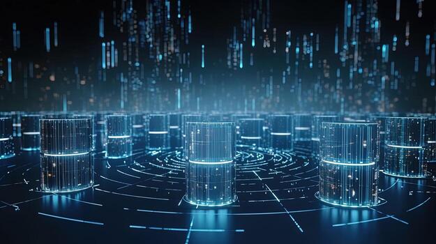 3d rendering of data storage concept. Computer generated abstract background,Digital data storage concept photo