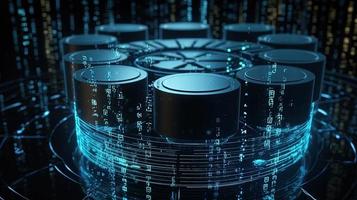 3d rendering of data storage concept. Computer generated abstract background,Digital data storage concept photo