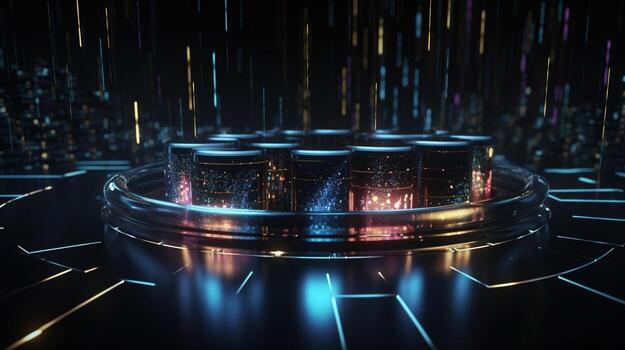 3d rendering of data storage concept. Computer generated abstract background,Digital data storage concept photo