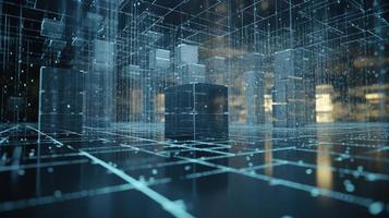 3d rendering of data storage concept. Computer generated abstract background,Digital data storage concept photo