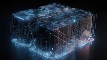 3d rendering of data storage concept. Computer generated abstract background,Digital data storage concept photo