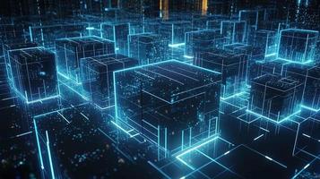 3d rendering of data storage concept. Computer generated abstract background,Digital data storage concept photo
