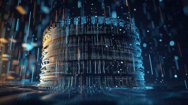 3d rendering of data storage concept. Computer generated abstract background,Digital data storage concept photo