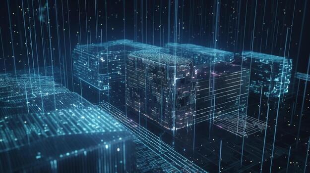 3d representación de datos almacenamiento concepto. computadora generado resumen fondo digital datos almacenamiento concepto foto