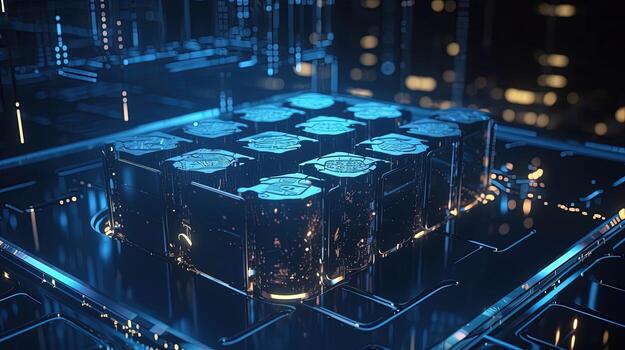 3d rendering of data storage concept. Computer generated abstract background,Digital data storage concept photo