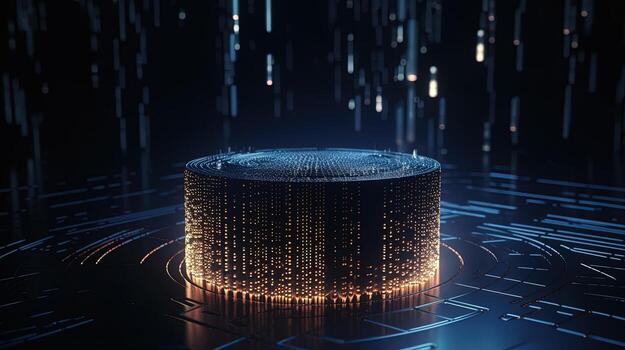 3d rendering of data storage concept. Computer generated abstract background,Digital data storage concept photo