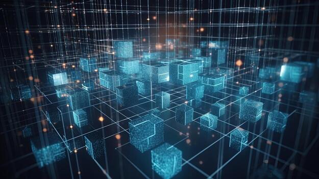 3d representación de datos almacenamiento concepto. computadora generado resumen fondo digital datos almacenamiento concepto foto