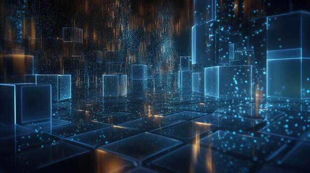 3d rendering of data storage concept. Computer generated abstract background,Digital data storage concept photo