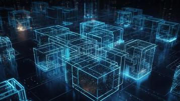 3d rendering of data storage concept. Computer generated abstract background,Digital data storage concept photo