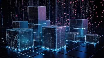 3d rendering of data storage concept. Computer generated abstract background,Digital data storage concept photo
