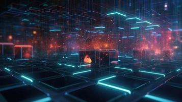 3d rendering of data storage concept. Computer generated abstract background,Digital data storage concept photo