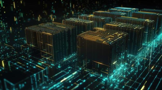 3d representación de datos almacenamiento concepto. computadora generado resumen fondo digital datos almacenamiento concepto foto