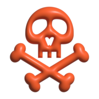 3d icon of skull bone png