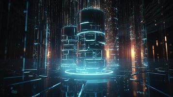 3d rendering of data storage concept. Computer generated abstract background,Digital data storage concept photo