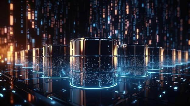 3d rendering of data storage concept. Computer generated abstract background,Digital data storage concept photo