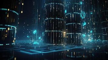 3d rendering of data storage concept. Computer generated abstract background,Digital data storage concept photo