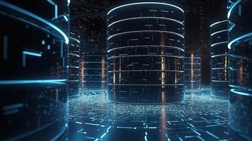 3d rendering of data storage concept. Computer generated abstract background,Digital data storage concept photo