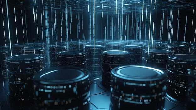 3d rendering of data storage concept. Computer generated abstract background,Digital data storage concept photo