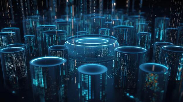3d rendering of data storage concept. Computer generated abstract background,Digital data storage concept photo