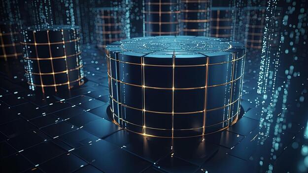 3d rendering of data storage concept. Computer generated abstract background,Digital data storage concept photo
