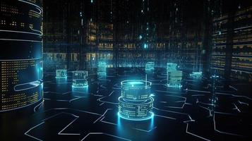 3d rendering of data storage concept. Computer generated abstract background,Digital data storage concept photo