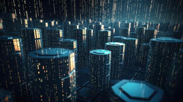 3d rendering of data storage concept. Computer generated abstract background,Digital data storage concept photo
