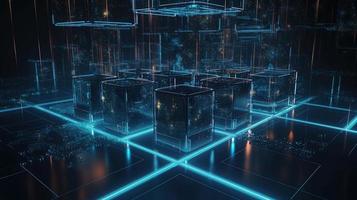 3d rendering of data storage concept. Computer generated abstract background,Digital data storage concept photo