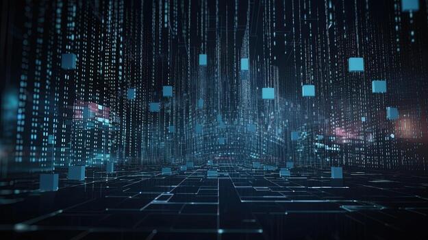 3d rendering of data storage concept. Computer generated abstract background,Digital data storage concept photo