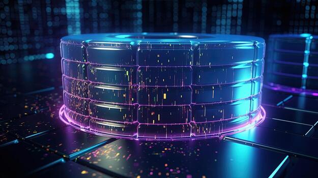 3d rendering of data storage concept. Computer generated abstract background,Digital data storage concept photo
