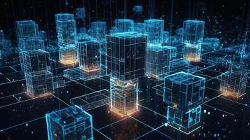 3d rendering of data storage concept. Computer generated abstract background,Digital data storage concept photo