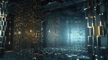 3d rendering of data storage concept. Computer generated abstract background,Digital data storage concept photo